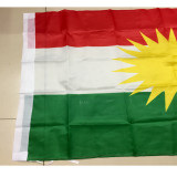 In-stock supplies all countries flags banner custom polyester square Kurdish flag 3*5ft