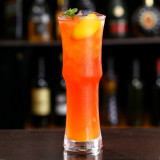 Wholesale creative 500ml juice milk tea cup cocktail glass long drink glass bamboo glass cup