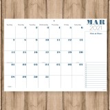Custom Printed Office Stationary Monthly Wall Hanging Tear Off Calendar Planner Pad 2021