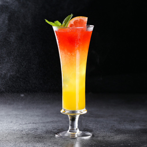 Hot selling short-footed crystal long drink glass creative cocktail glass dining bar milkshake cold drink juice glass