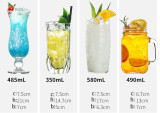 High quality restaurant clear juice coffee tea beer cup glass with handle accept  customized