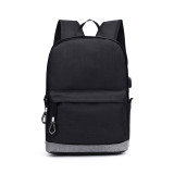 Stylish Simple Teenage Middle High School Black Backpacks Bags For Students