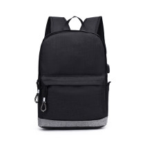 Stylish Simple Teenage Middle High School Black Backpacks Bags For Students