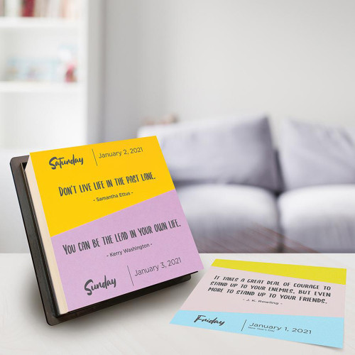 Custom Printed 2021-2022 365 Inspiring Desk Desktop Daily Calendar Planner For Women