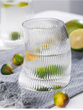 Wholesale Irregular glasses striped cocktail whiskey glasses juice drinks glasses for sale