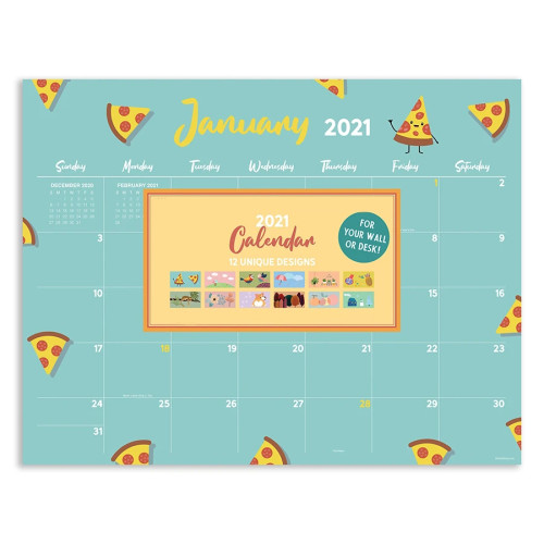 Customized Logo Printed 2021 Monthly Wall Hang Tear Off Big Desk Top Pad Large Calendar Planner