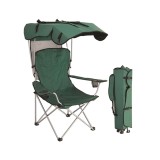 discount outdoor lounge Strong steel frame camping  folding chair with canopy with Arm Rest Cup Holder