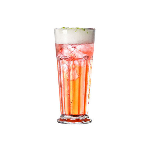 Favourable Transparent Crystal Glass Vertical Stripes Edge Juice Cup Milk Tea Cup accept custom logo
