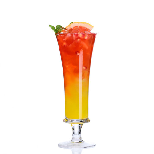 Hot selling short-footed crystal long drink glass creative cocktail glass dining bar milkshake cold drink juice glass