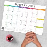 Custom Colored Printed Wall Hanging Tear Off Desk Medium Monthly Calendar Planner Pad