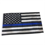 Custom screen printing 90*150CM polyester American flag 3x5ft thin blue line flag
