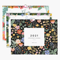 Custom Logo Printing Design 2021 Sprial 12 Monthly Wall Hanging Calendar Planner