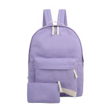 Preppy Style Pure candy Color Canvas Printing Backpack for school