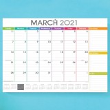 Custom Colored Printed Wall Hanging Tear Off Desk Medium Monthly Calendar Planner Pad