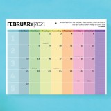 Customized Private Label Colorful Printed 2021 Monthly Wall Hanging Desktop Calendar Planner Pad