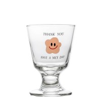 Wholesale logo custom drink glass cup drinking ice water juice glass cup with short stem