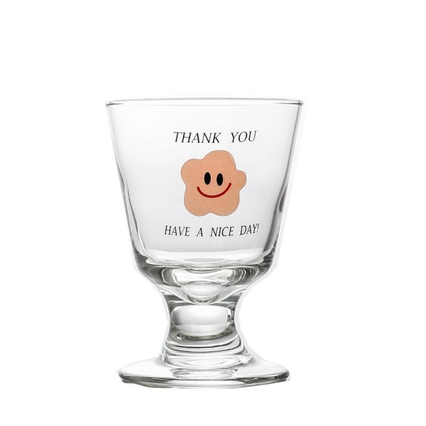 Wholesale logo custom drink glass cup drinking ice water juice glass cup with short stem