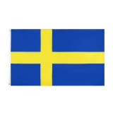 OEM customized fast shipping silk printed polyester swedish flag 3*5ft wholesale