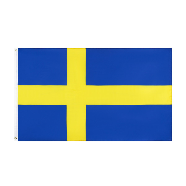 OEM customized fast shipping silk printed polyester swedish flag 3*5ft wholesale