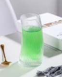 Wholesale creative striped sail shaped glass cocktail glass milk juice  glasses cup for home/bar /restaurant