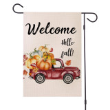 Waterproof thick linen Thanksgiving banner custom logo holiday garden printer flag