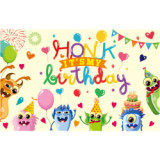 New custom screen printing polyester hanging flag happy birthday party decoration flag banner