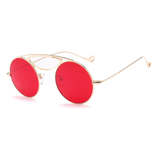 60716 Retro Vintage Metal Round Sunglasses Men Women Brand Designer Sun glasses Tinted Lens Shades