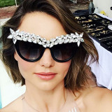 10528 Superhot Eyewear Luxury Oversized Diamond Cat Eye Sun glasses Shades Jewels Crystal Rhinestone Women Sunglasses