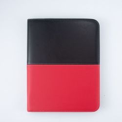 A4 Two-Tone Leather Folder Portfolio With Zipper Closure Handmade Leather Accordion File Folders