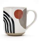 Round colorful hand painting ceramic coffee mug cup