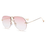 61716 Superhot Eyewear Men Women Sun glasses Brand Designer Grey Gradient Punk Shades Rimless Pilot Sunglasses