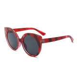 12345 Superhot Eyewear Strips Color Cateye Sun glasses PC Frame Women 2018 Fashion Cat Eye Sunglasses