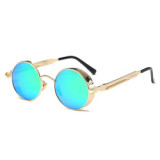 92714 Superhot Eyewear Retro Vintage Round Metal Steampunk Sunglasses
