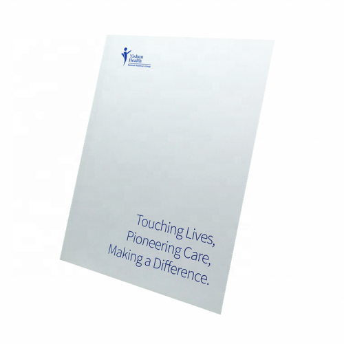 Wholesale custom logo a4 size white card paper files presentation folder with matt lamination