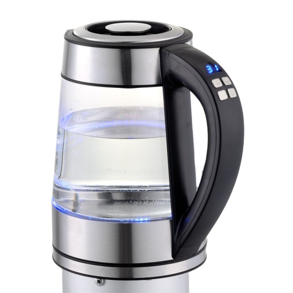 Keep warm function Adjustable temperature digital Glass Electric Kettle with tea filter