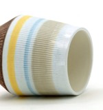 ceramic multicolor line luxury pure white tea sets 6oz Coffee Cup