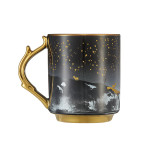 Hot Selling Porcelain Mugs Black Gold Coffee Mug Stoneware Ceramic Mugs for Travel