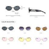 62016 Superhot Eyewear Retro Vintage Sun glasses Oval Metal Steampunk Sunglasses