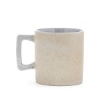 Modern unique stoneware mug white ceramic letter mug for gift