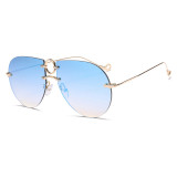 61716 Superhot Eyewear Men Women Sun glasses Brand Designer Grey Gradient Punk Shades Rimless Pilot Sunglasses