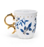 Best Selling Ceramic Coffee Mug Porcelain Everyday Mug with golden handle for gift