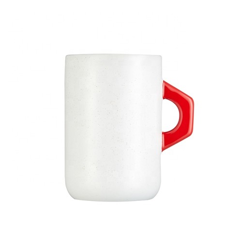 2020 new design stoneware coffee mug drink mugs with 3d red handle