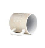 Modern unique stoneware mug white ceramic letter mug for gift