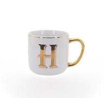 New 380ml sublimation black golden gilt golden edge mug with golden handle