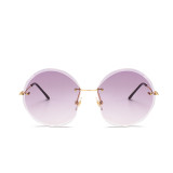 10035 Superhot Eyewear Fashion Round Rimless Sun glasses Women Oversized Sunglasses