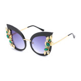 61319 Superhot Eyewear Fashion Women Sun glasses Gem Cat Eye Sunglasses
