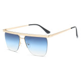 61016 Men Women Brand Designer Sun glasses Flat Top Rimless Gradient Shades Fashion half frame Sunglasses
