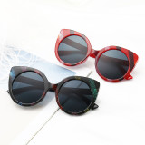 12345 Superhot Eyewear Strips Color Cateye Sun glasses PC Frame Women 2018 Fashion Cat Eye Sunglasses