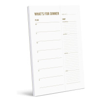Two Tumbleweeds  What's for Dinner?  50 Sheets Meal Planner and Grocery List Tear Off in the Middle Notepad with Fridge Magnet
