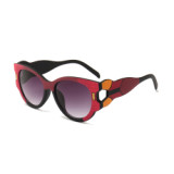 12145 Superhot Cateye Sun glasses PC Frame Special Design Temple 2018 Fashion Women Sunglasses